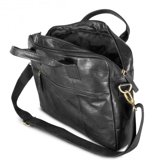 Pierre Cardin Leather Laptop Bags Black